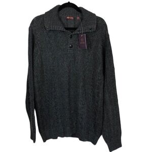 Izod NWT Gray Cable Knit Wool Blend Sweater Size XL